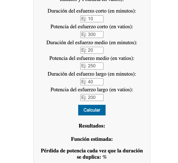 Calculadora de Power Law